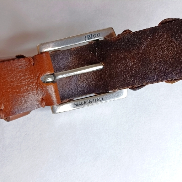 John Varvatos Textured Design Leather Belt - Picture 3 of 5